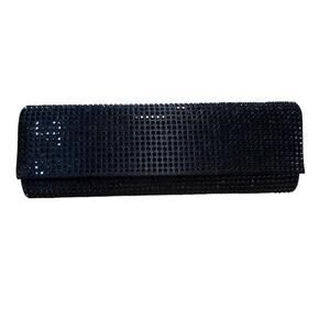 Express Rhinestone Box Clutch Women's Black Evening Wedding Party Bag Sparkly